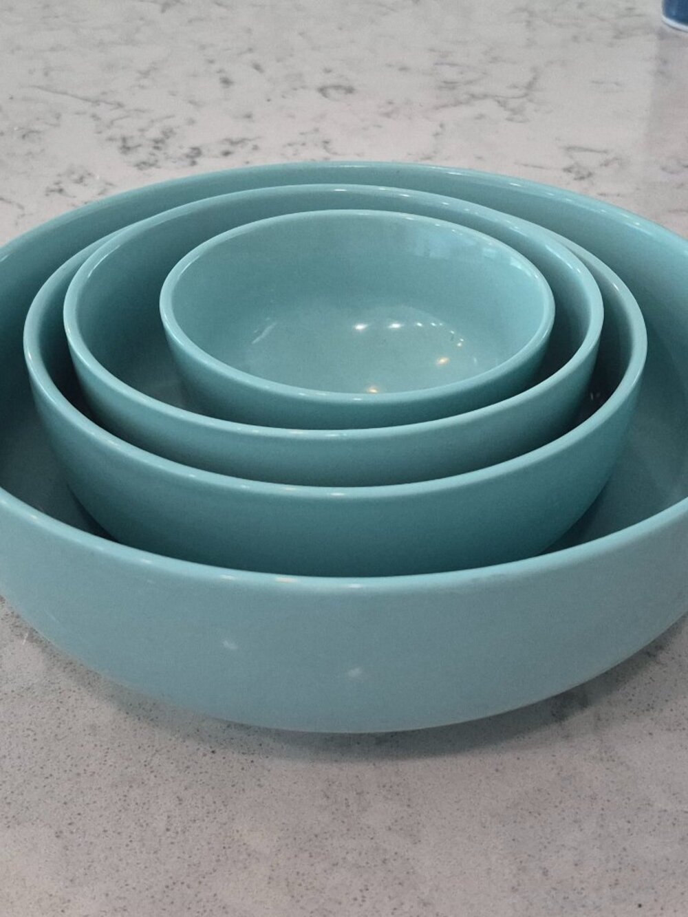 Dowan Ceramic Nesting Bowls Set of 4 - Turquoise